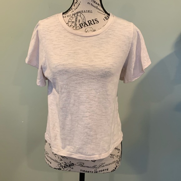 Alya Basic Flutter Short Sleeve T-Shirt Off White Women’s Small - Picture 1 of 5